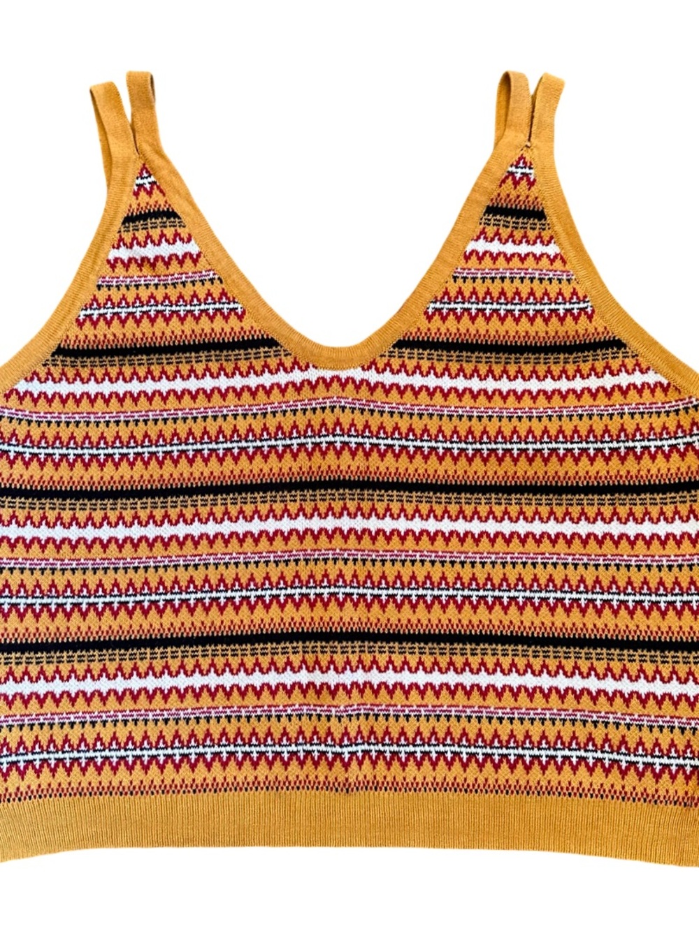 Cider Striped Knit Cropped Tank Size XL Preppy Fall